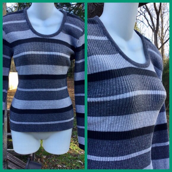 2 Striped Sweaters, sz M - Picture 5 of 6